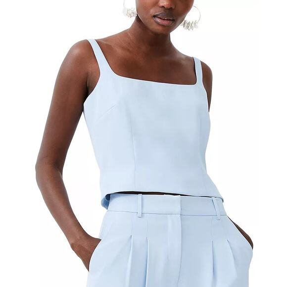 French Connection Harry Suiting Square Neck Top – Cashmere Blue Size 6 NWT - Picture 1 of 8